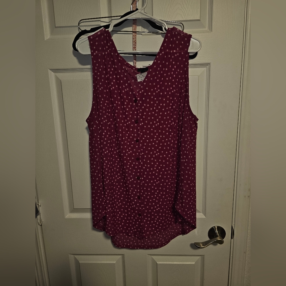 🌞Magenta Star Patterned Blouse